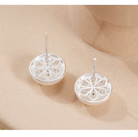 Sterling Silver Brushed Texture Stud Earrings