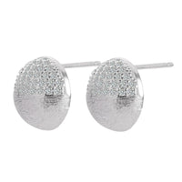 Sterling Silver Brushed Texture Stud Earrings
