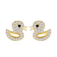 Gold Plated Sterling Silver Duck Stud Earrings