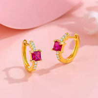 Sterling Silver Cubic Zirconia Hoop Earrings