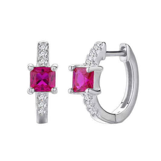 Sterling Silver Cubic Zirconia Hoop Earrings