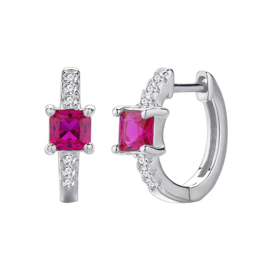 Sterling Silver Cubic Zirconia Hoop Earrings
