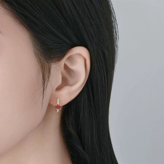 Sterling Silver Cubic Zirconia Hoop Earrings