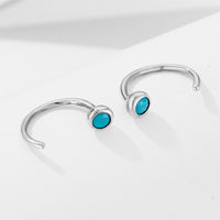 Sterling Silver Created Turquoise Earrings