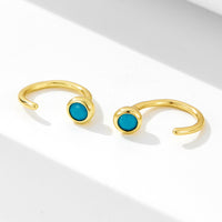 Sterling Silver Created Turquoise Earrings