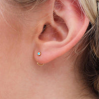 Sterling Silver Created Turquoise Earrings