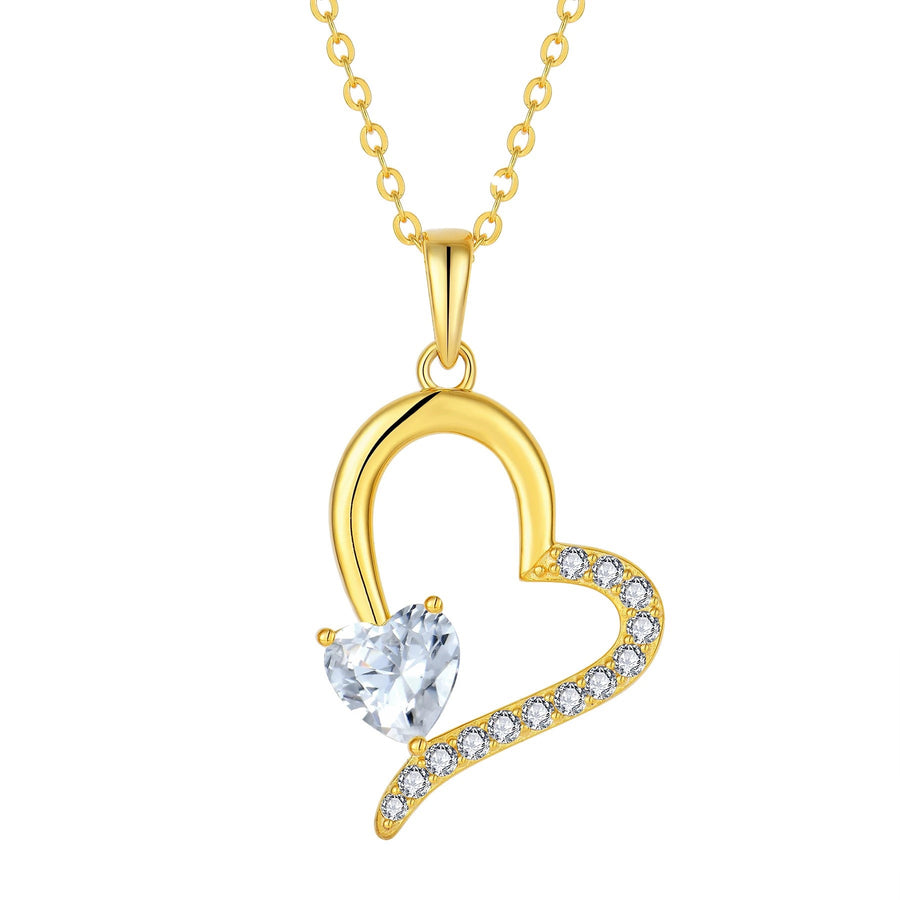 Gold Plated Sterling Silver Love Heart Necklace