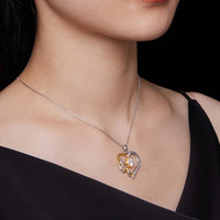 Sterling Silver Sunflower Heart Necklace