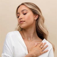 Gold Plated Sterling Silver Cubic Zirconia Cross Pendant Necklace