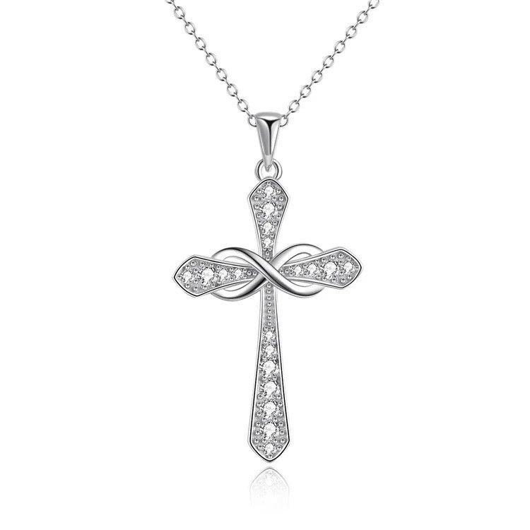 Sterling Silver Infinity Cross Necklace