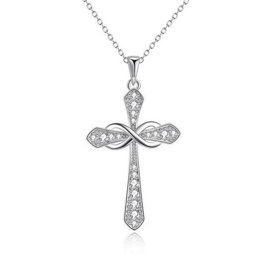 Sterling Silver Infinity Cross Necklace