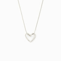 Sterling Silver Hollow Heart Necklace