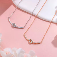 Sterling Silver Heart Knot Necklace