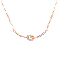 Sterling Silver Heart Knot Necklace