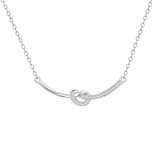 Sterling Silver Heart Knot Necklace