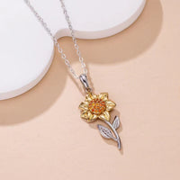 Gold Plated Sterling Silver Sunflower Necklace