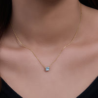 Sterling Silver Round Natural Topaz Necklace
