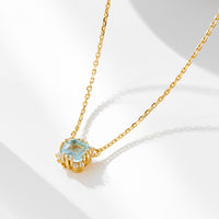 Sterling Silver Round Natural Topaz Necklace