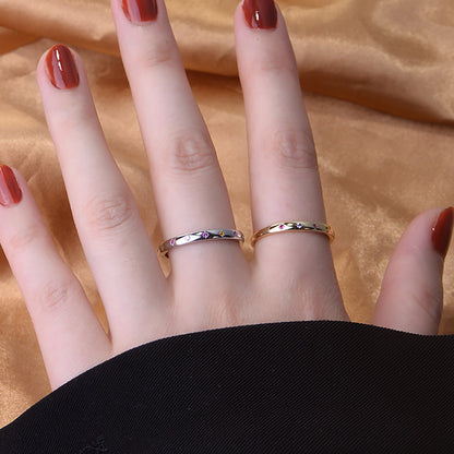 Colorful Cubic Zirconia Constellation Ring