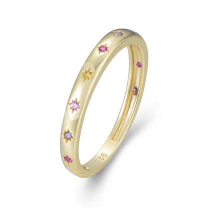 Colorful Cubic Zirconia Constellation Ring