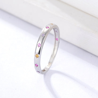 Colorful Cubic Zirconia Constellation Ring