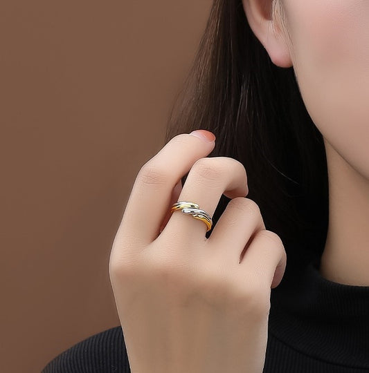 Sterling Silver Irregular Wavy Open Ring