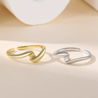 Sterling Silver Irregular Wavy Open Ring