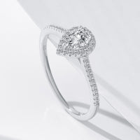 Moissanite Sterling Silver Classic Engagement Ring