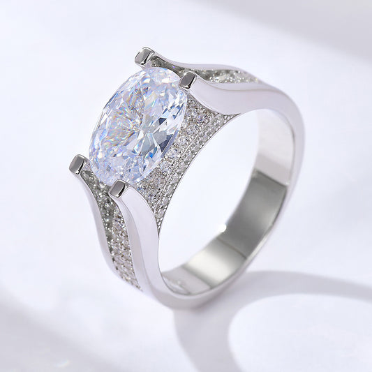 Sterling Silver Oval Cubic Zirconia Ring