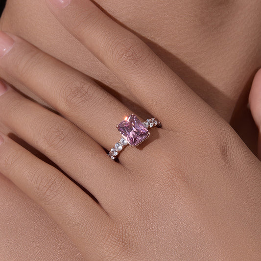 Rose Gold Sterling Silver Cubic Zirconia Ring