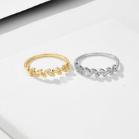 Sterling Silver Cubic Zirconia Wheat Ring