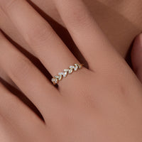 Sterling Silver Cubic Zirconia Wheat Ring