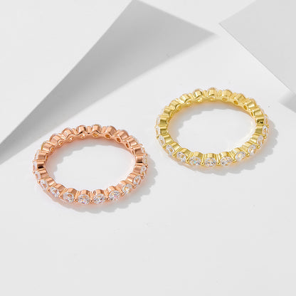 2.5mm Sterling Silver Cubic Zirconia Eternity Ring