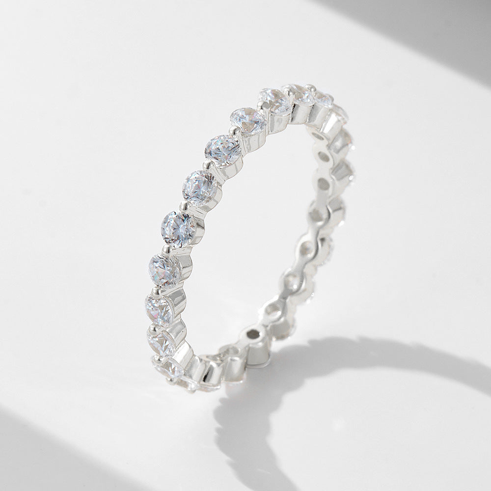 2.5mm Sterling Silver Cubic Zirconia Eternity Ring
