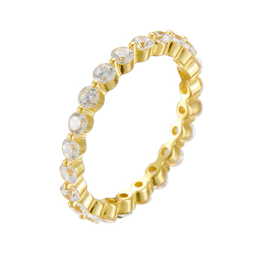 2.5mm Sterling Silver Cubic Zirconia Eternity Ring