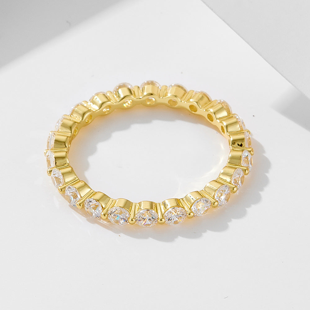 2.5mm Sterling Silver Cubic Zirconia Eternity Ring