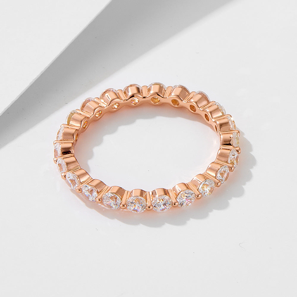 2.5mm Sterling Silver Cubic Zirconia Eternity Ring