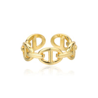 Sterling Silver Adjustable Geometry Oval Ring