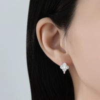 Sterling Silver Lucky Clover Hoop Earrings