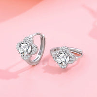 Sterling Silver Lucky Clover Hoop Earrings