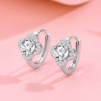 Sterling Silver Lucky Clover Hoop Earrings
