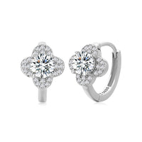 Sterling Silver Lucky Clover Hoop Earrings