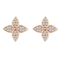 Sterling Silver Clover Flower Stud Earrings