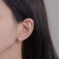 Sterling Silver Elegant Cross Stud Earrings