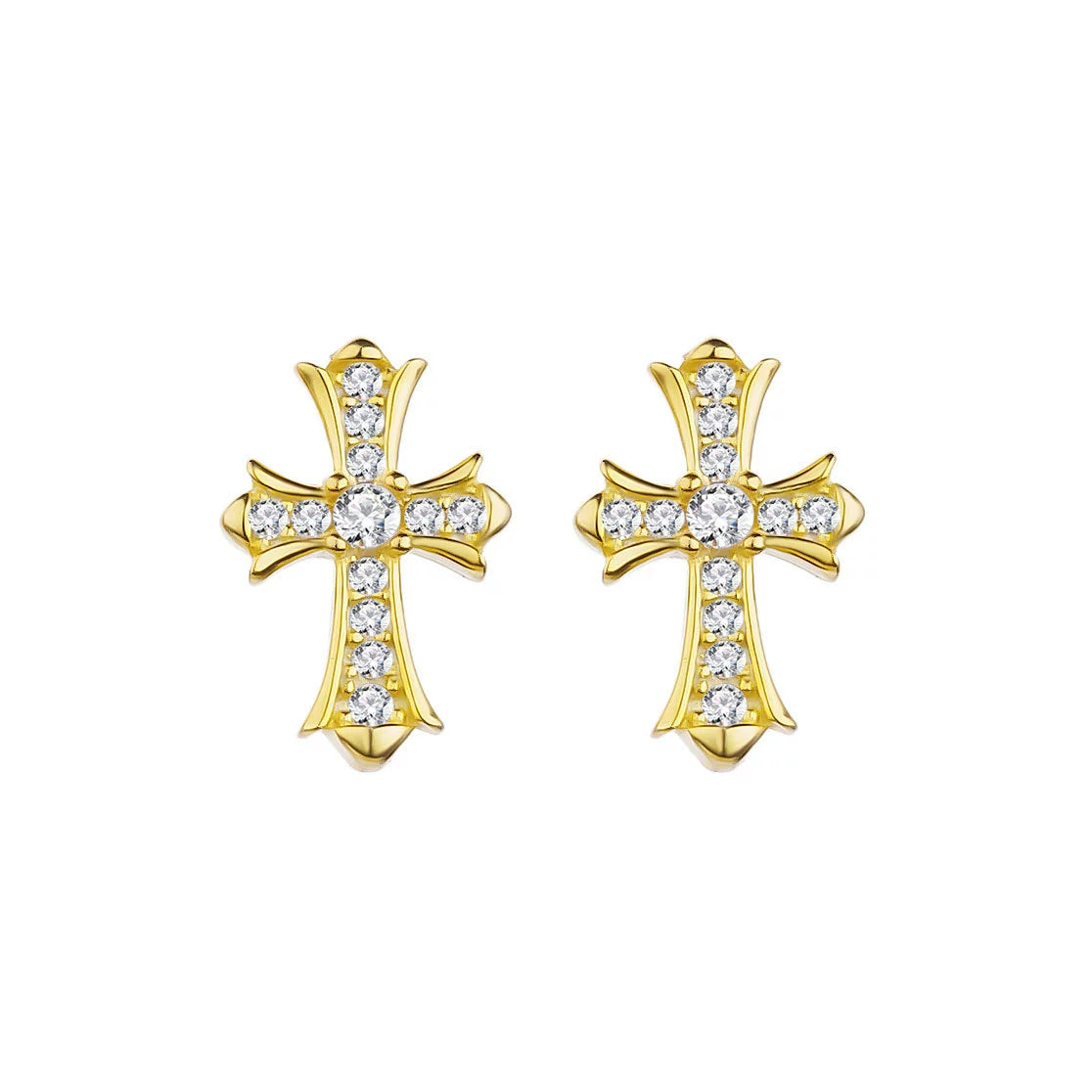 Sterling Silver Cross Stud Earrings