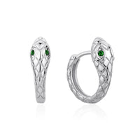 Sterling Silver Snake Hoop Earrings