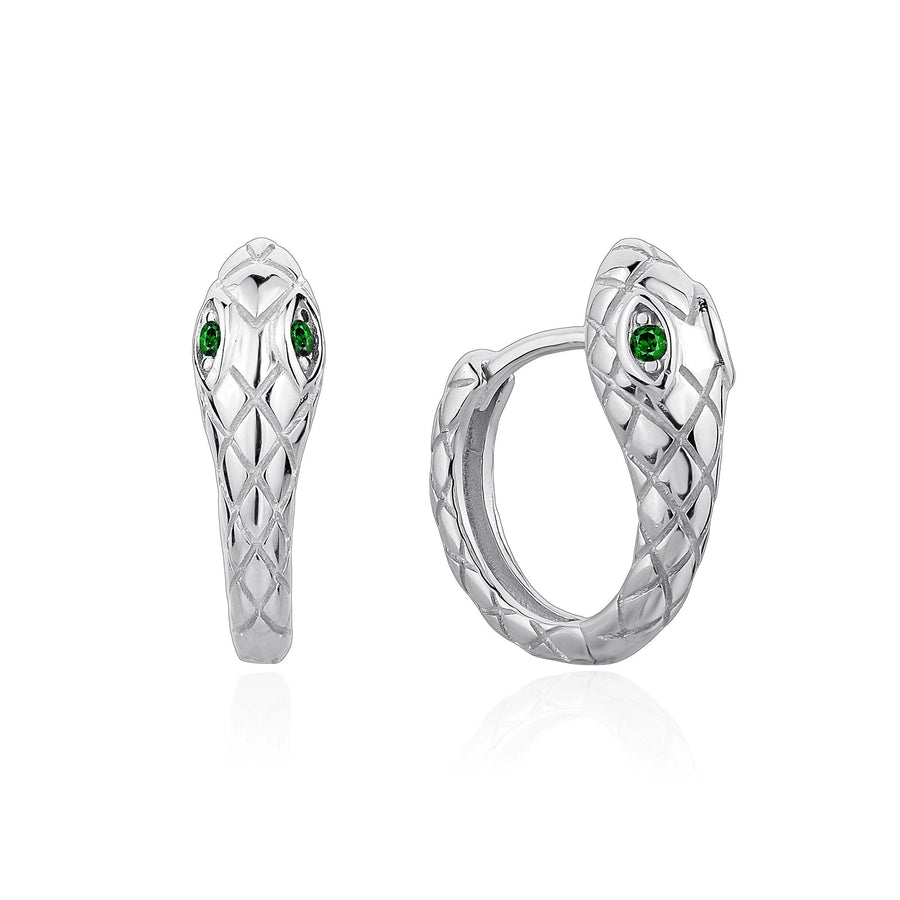 Sterling Silver Snake Hoop Earrings
