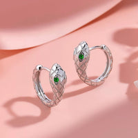 Sterling Silver Snake Hoop Earrings