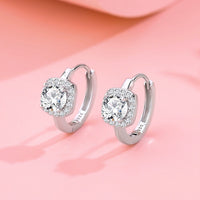 Sterling Silver Princess Cut Cubic Zirconia Hoop Earrings