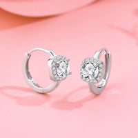 Sterling Silver Princess Cut Cubic Zirconia Hoop Earrings